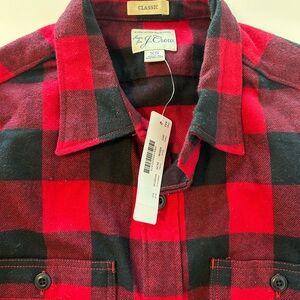 J. Crew Red and Black Plaid Men's Shirt (NWT)